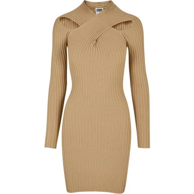 Image of Urban Classics Crossed Shift dress, Women&#039;s, Size: 4XL, Unionbeige