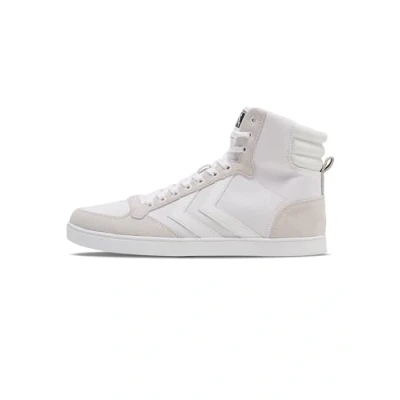 Image of Hummel Slimmer Stadil Tonal Hightop trainers, Size: 7.5, White Leather and textile