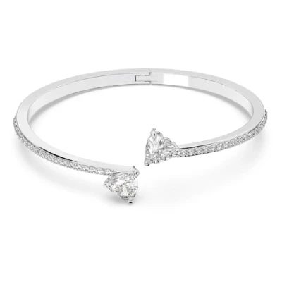 Image of Swarovski Attract Soul bangle, Heart, White, Rhodium plated