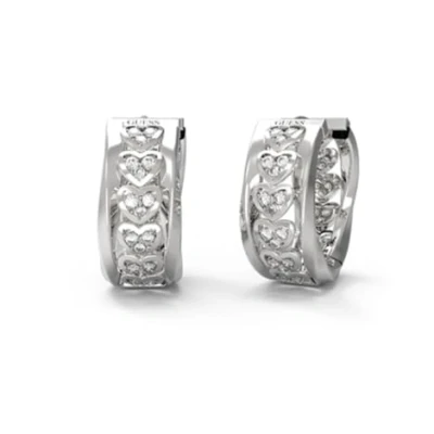 Image of GUESS Mon Amour Silver Earrings JUBE04604JWRHT U