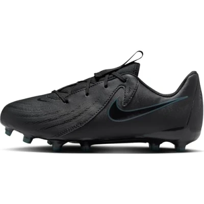 Image of Nike Performance JR Phantom GX II Academy FG/MG Unisex Moulded stud football boots for kids, Size: 1.5, Black/deep jungle Synthetics/textile