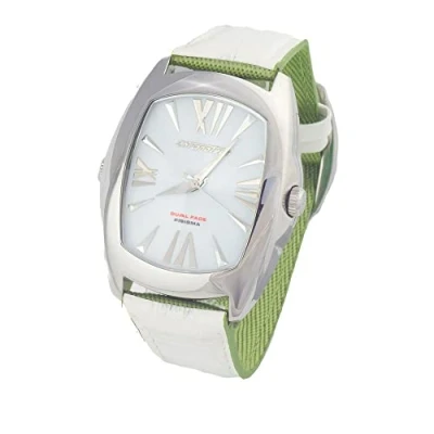 Image of Chronotech Mens Analogue Quartz Watch with Leather Strap CT7696M 05, Green, Large,