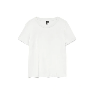 Image of Vero Moda Vmpaula Basic Tshirt, Women&#039;s, Size: Small, Bright white
