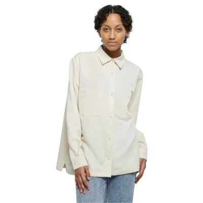 Image of Urban Classics Buttondown blouse, Women&#039;s, Size: Medium, Sand