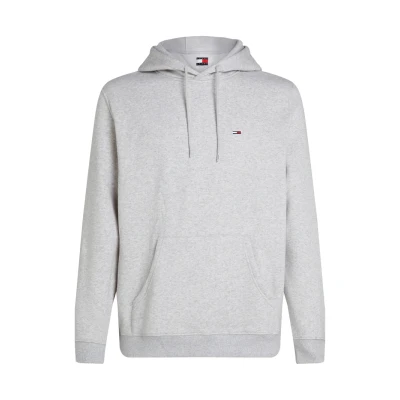 Image of Tommy Jeans FLAG Hoodie Sweatshirt Silver grey, Men&#039;s, Size: 34, grey