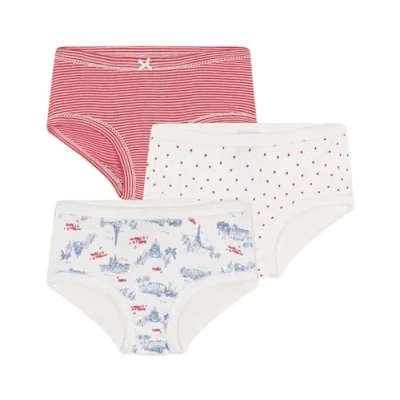 Image of Petit Bateau KIDS Culottes HIGH RISE 3 PACK Briefs for kids, Size: 6y, Marshmallow/terkuit/multicolor/spi