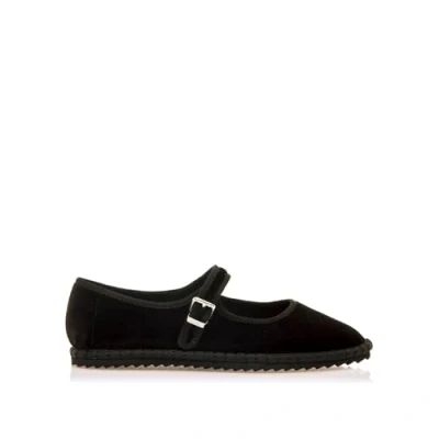 Image of mtng FLO Ankle strap ballet pumps, Women&#039;s, Size: 4, Black Textile