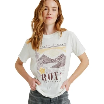 Image of Roxy Ocean Regular Poster Print Tshirt, Women&#039;s, Size: XXL, Woodsmoke