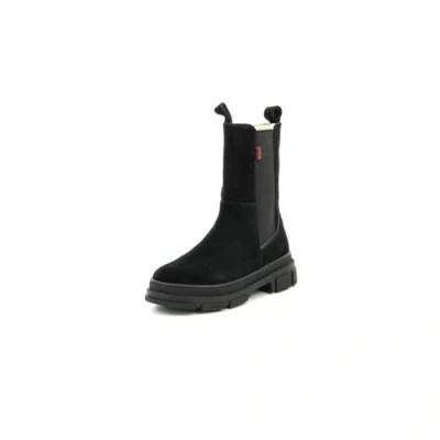 Image of Kickers CUIR KICK GOZ Classic ankle boots for kids, Size: 3.5, Noir Leather