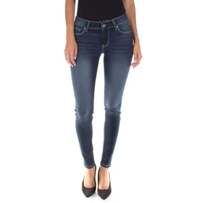 Image of Pepe Jeans Women&#039;s Soho Skinny Fit Mid Waist Denim, Blue (Denim gv7), 25W / 32L