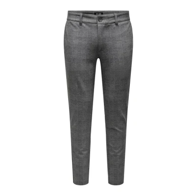 Image of Only &amp; Sons Onsmark Check Pants Trousers, Men&#039;s, Size: 30x30, Limestone