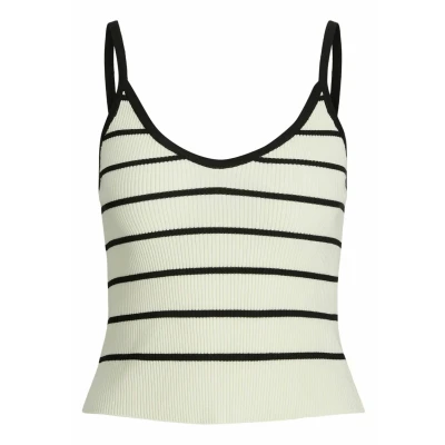 Image of JJXX Women&#039;s Jxesther Tight Short Stripe Top Knit, Cream coloured, XS