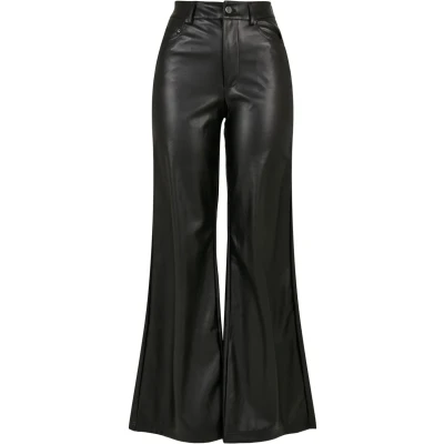 Image of Urban Classics Ladies WIDE LEG Pants Trousers, Women&#039;s, Size: 28, Black