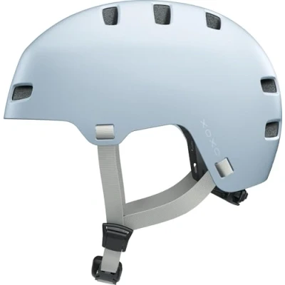 Image of ABUS XOXO Bike Helmet city in Skater look for Skateboard, Bike, scooter with Optimised chin pad Teenagers and Adults Size S, blue