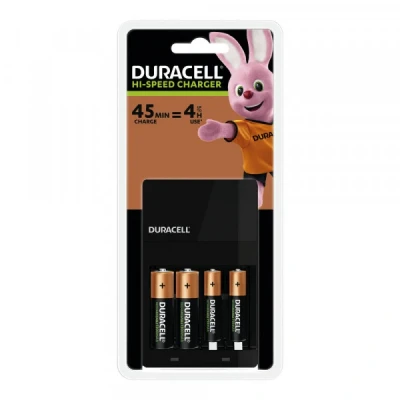 Image of Duracell CEF27EU 45 Minute Charger with 2 AA/AAA Batteries, Black