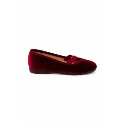 Image of Pisamonas Velvet Ballet Style Flats Size 5 Color Burgundy
