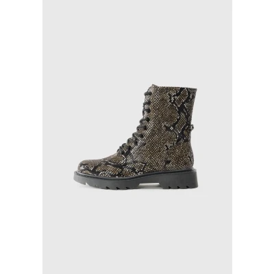 Image of Tamaris Women&#039;s Lace Boot Flat 1 25918 43 Ankle Boots, Black Snake, 5.5 UK