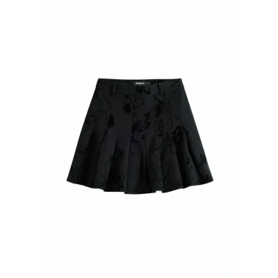 Image of Desigual Flocked Aline skirt, Women&#039;s, Size: 12, Black