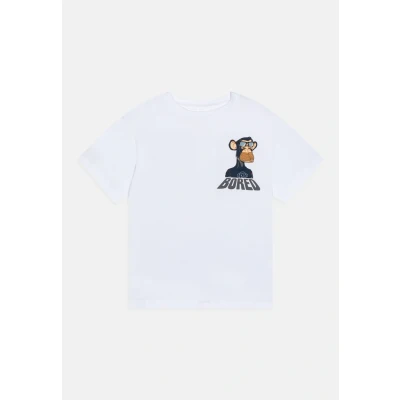 Image of Name it Nkmdyn Boredofd SKY Print Tshirt for kids, Size: 7 8y, Bright white