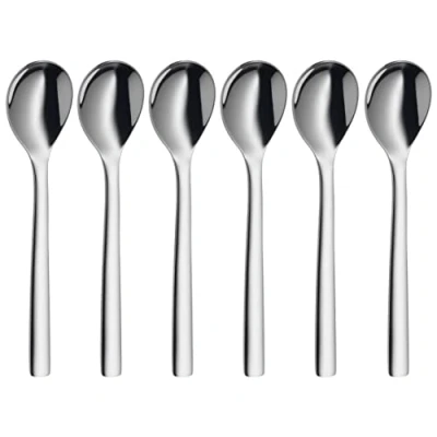Image of WMF 12.9146.6040 6 Piece 18/10 Stainless Steel 12 cm Nuova Egg Spoon Set, Silver