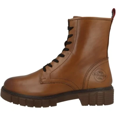 Image of s.Oliver Stiefelette Laceup ankle boots Cognac (52520343305), Women&#039;s, Size: 6, (5 25203 43 305) Leather