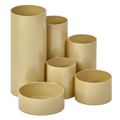 Image of MAUL MAULtubo Pen Holder High Gloss with 6 Holders, Stable, Made in Germany, Diameter Approx. 15 cm, Height 12.5 Sahara Colour