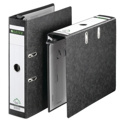 Image of Leitz 18210000 Lever Arch File 180 A4 Wide Cardboard Black