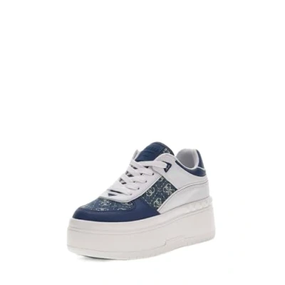 Image of Guess RIDGEE2 Trainers, Women&#039;s, Size: 3, Blue Imitation leather/ textile