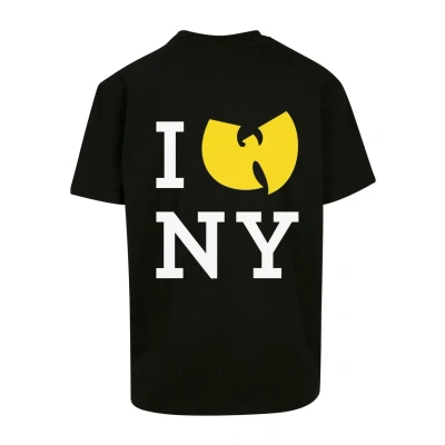 Image of Mister Tee WU TANG Loves NY Oversize Print Tshirt, Men&#039;s, Size: Medium, Black