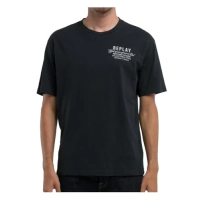 Image of Replay Print Tshirt, Men&#039;s, Size: XS, Blackboard