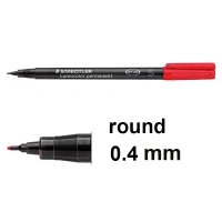 Image of STAEDTLER 313 2 Lumocolor Permanent Pen, Superfine Line Width, 0.4mm Red (Box of 10)