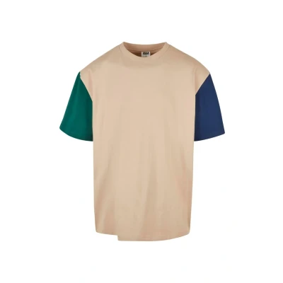 Image of Urban Classics Oversized Colorblock Print Tshirt, Men&#039;s, Size: XXL, Unionbeige