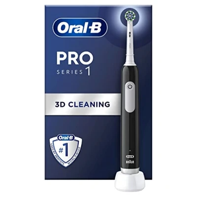 Image of Oral B Pro Series 1 Cross Action Black Electric Rechargeable Toothbrush