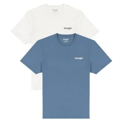 Image of Wrangler SIGN OFF TEE 2 PACK Basic Tshirt, Men&#039;s, Size: XXL, Captains blue