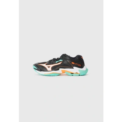 Image of Mizuno WAVE LIGHTNING Z8 Volleyball Shoes Black/Tangelo/Ice Green Women/Men Size 9