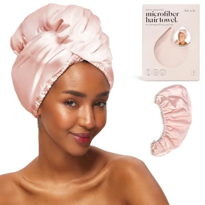 Image of Kitsch Satin Wrapped Hair Towel Blush