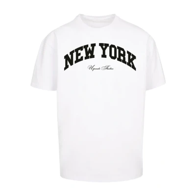 Image of Upscale by Mister Tee NEW YORK College Print Tshirt, Men&#039;s, Size: Large, White