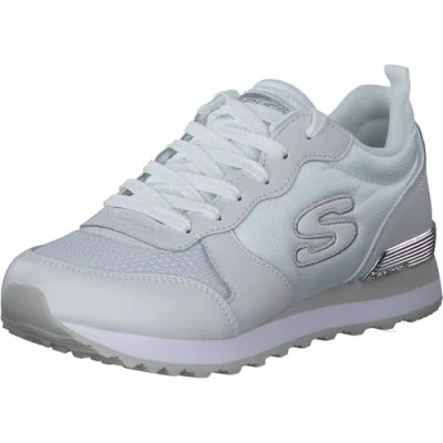 Image of Skechers OG 85 Trainers, Women&#039;s, Size: 6.5, White/silver Leather and textile