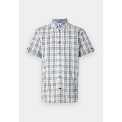 Image of TOM Tailor Checked Shirt Shirt, Men&#039;s, Size: Small, Off white/powder blue