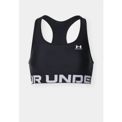 Image of Under Armour Authentics MID Branded Medium support sports bra, Women&#039;s, Size: Small, Black/white