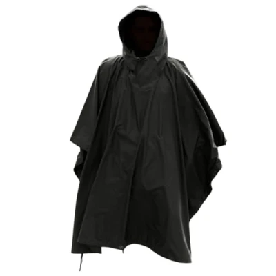 Image of Mil Tec, Poncho Waterproof Hooded Ripstop, Black