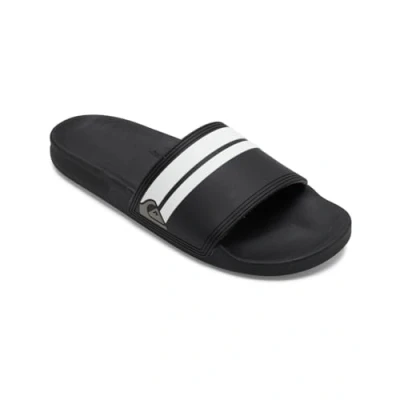 Image of Quiksilver RIVI Slide Pool slides, Men&#039;s, Size: 13, Black/white Synthetics