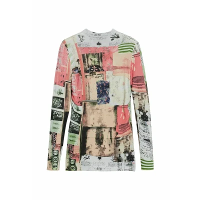 Image of Desigual FINE Postcard Jumper, Women&#039;s, Size: 14, Material finishes