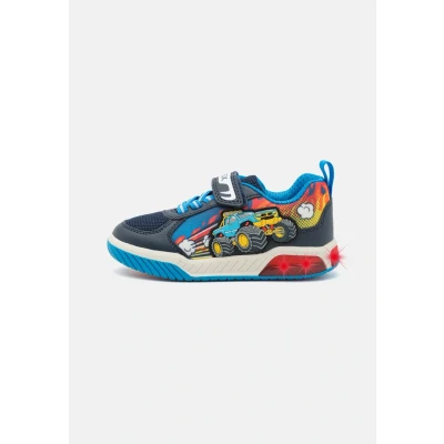 Image of Geox Light UP INEK BOY Trainers for kids, Size: 4, Navy/light blue Imitation leather/ textile