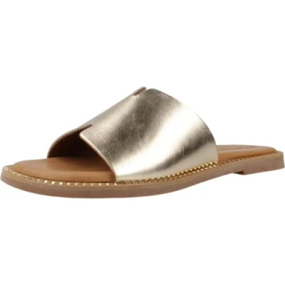 Image of Tamaris Women&#039;s Flat Mules, Light gold, 5 UK