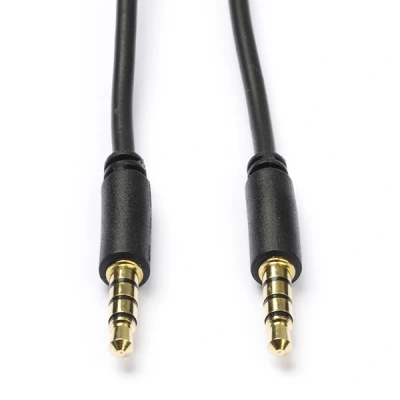 Image of Goobay 63830 AUX Audio Connector Cable, 3.5 mm Stereo, 4 Pin, Slim, CU, 2 m Cable Length