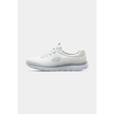 Image of Skechers WIDE FIT Summits Trainers, Women&#039;s, Size: 6, White/silver