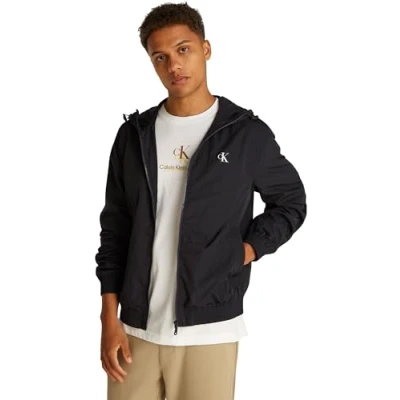 Image of Calvin Klein Jeans Hooded Summer jacket, Men&#039;s, Size: Large, Black