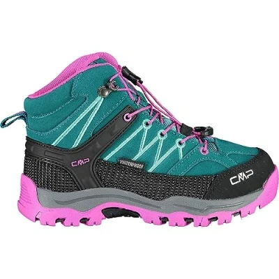 Image of CMP KIDS Rigel MID Trekking shoes WP Unisex Hiking for kids, Size: 13K, Lake/pink fluo Leather and textile