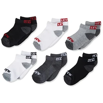 Image of Levi&#039;s LOW CUT 6 PACK Unisex Socks for kids, Size: 9.5 2.5, Dark grey heather